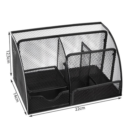 Desk organizer - 6 compartments - black