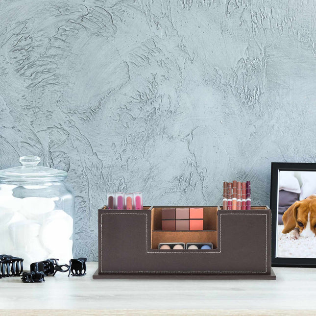 Desk organizer artificial leather