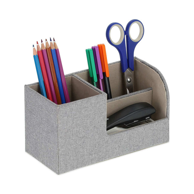Desk organizer in linen