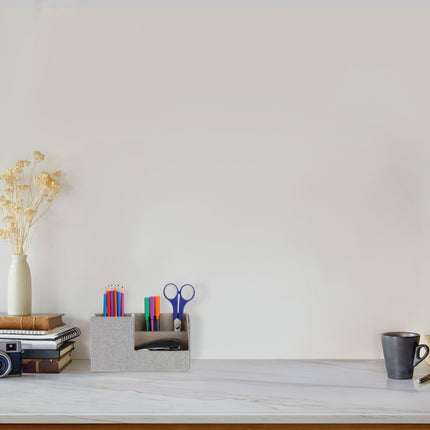 Desk organizer in linen