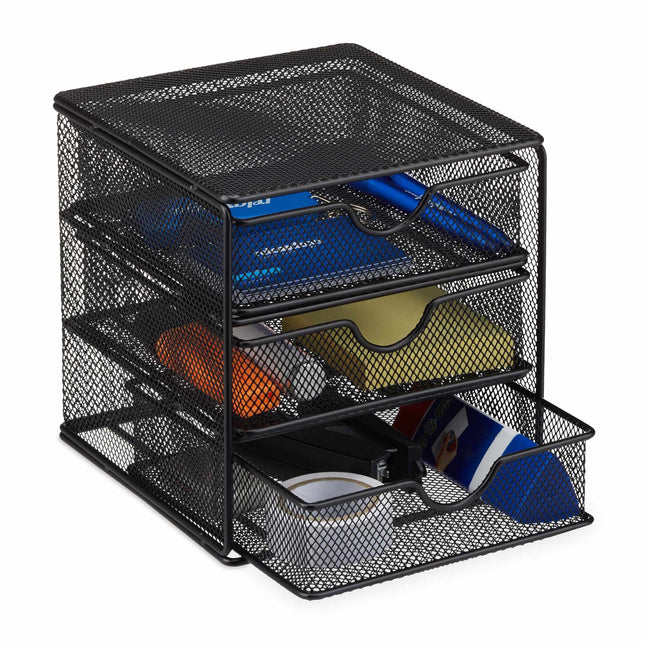 Desk organizer in metal 3 compartments