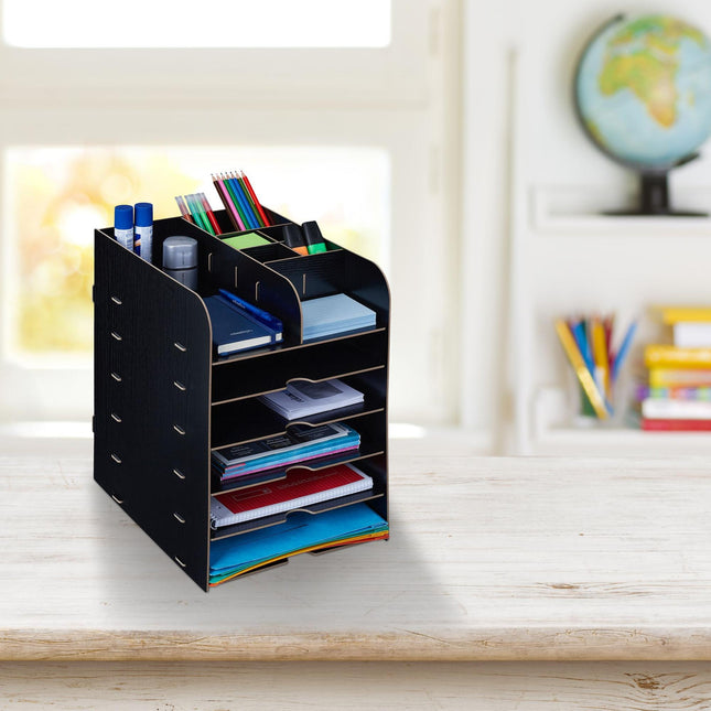 Desk organizer with storage compartment