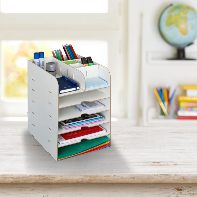 Desk organizer with storage compartment