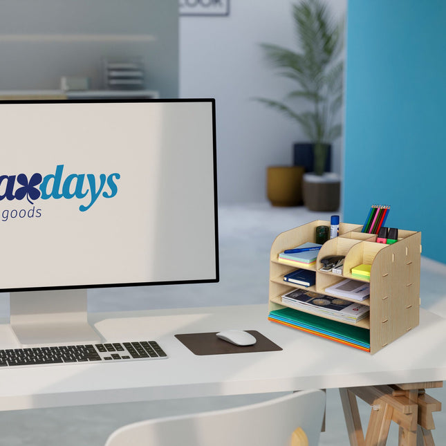 Desk organizer with storage compartment