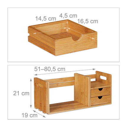 Desk storage in bamboo