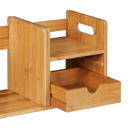 Desk storage in bamboo