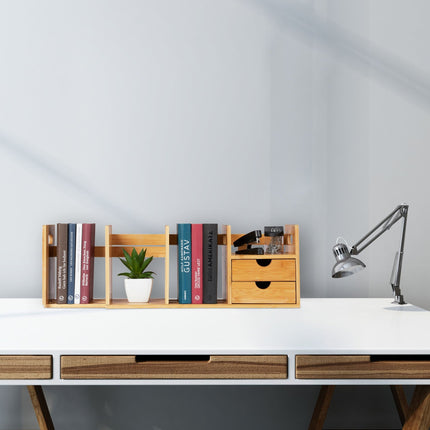 Desk storage in bamboo