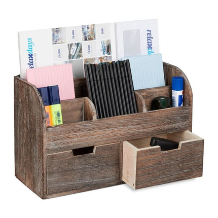 Desk storage in wood