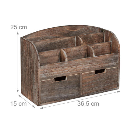 Desk storage in wood