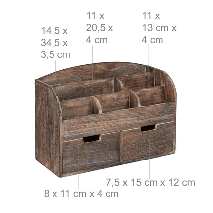 Desk storage in wood