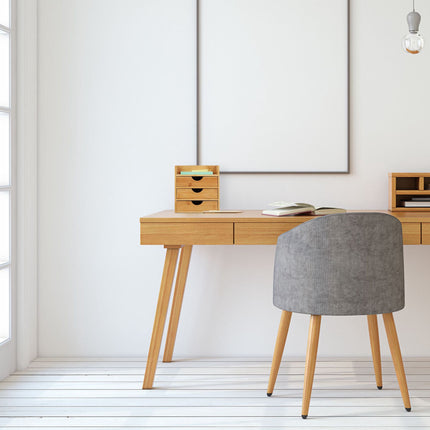 Desk storage with bamboo drawers