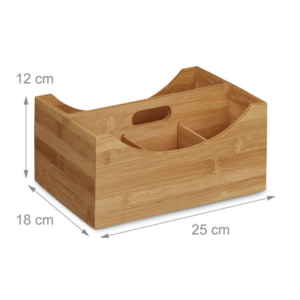 Desk storage with bamboo handle