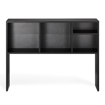 Desktop Bookshelf Hutch, 1-Tier, 37 in, Black Wood