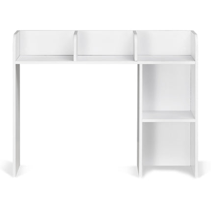 Desktop Bookshelf Hutch, 2-Tier, White, 37.2 Inch