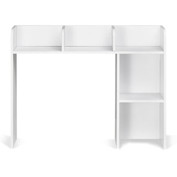 Desktop Bookshelf Hutch, 2-Tier, White, 37.2 Inch
