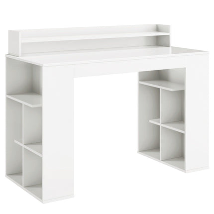 Desk with monitor shelf & 2 bookshelves computer table 120 x 54 x 90 cm white