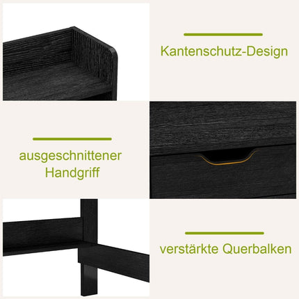 Desk with sockets Small computer desk with attachment 95 x 56 x 109.5 cm Black