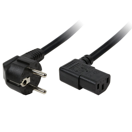 Device cable CEE 7/7 90° - C13 90° Black 2m