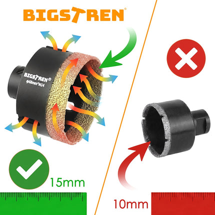 Diamond Hole Saw Set, 7 Pcs, 6-68mm, M14 Adapter