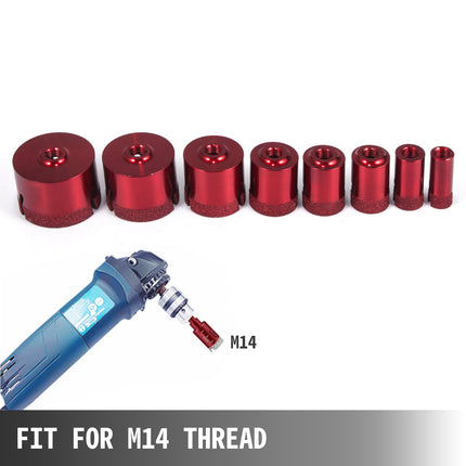 Diamond Hole Saw Set, 8-Piece M14 20–68 mm for Tile, Granite