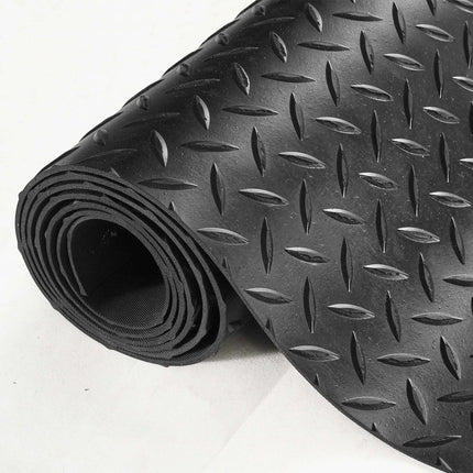 Diamond-Plate Rubber Flooring Roll, 4x8 ft, 3 mm