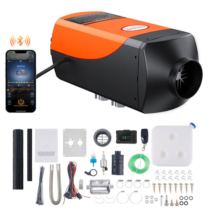 Diesel Air Heater 12V 5kW, LCD Remote, Bluetooth App