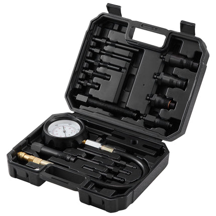 Diesel Engine Compression Tester Kit, 18-Piece, 0-1000 PSI Gauge