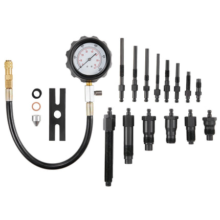 Diesel Engine Compression Tester Kit, 18-Piece, 0-1000 PSI Gauge