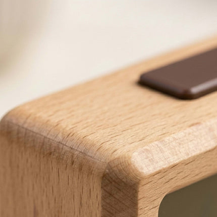 Digital Beech Wood Alarm Clock, Natural Finish