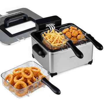 Digital Deep Fryer, 5L Oil, 1700W, 3 Baskets, Stainless Steel