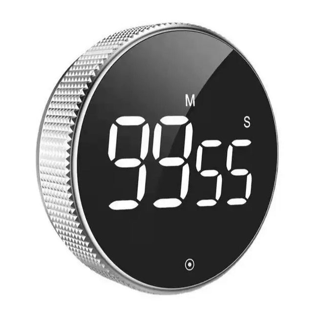 Digitale keukentimer, LED-display, zilverkleurig, magnetisch
