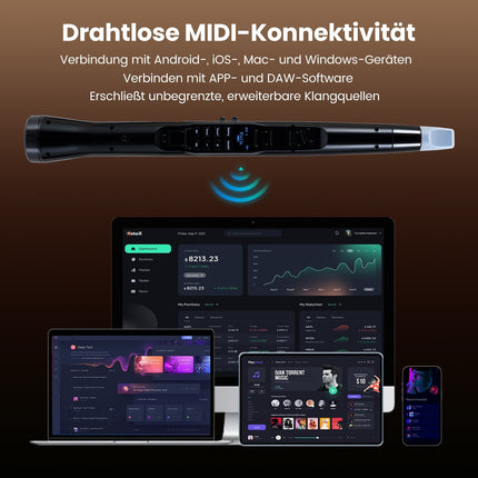 Digital Saxophone with Wireless MIDI, 100 Sounds, Black