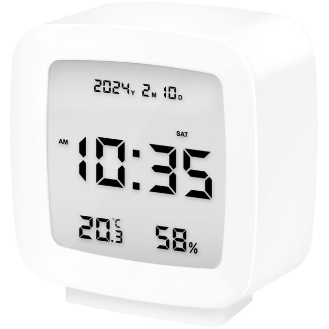 Digital alarm clock with date, temp, humidity