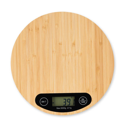 Digital kitchen scale in bamboo