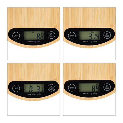 Digital kitchen scale in bamboo