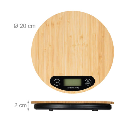 Digital kitchen scale in bamboo