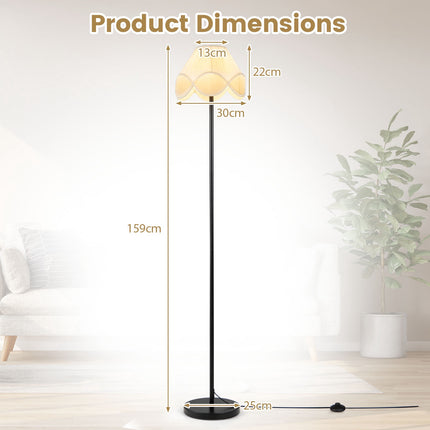 Dimmable Floor Lamp, 159 cm, Black with Fabric Shade