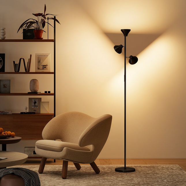Dimmable Floor Lamp with Reading Light, RGB, Remote Control