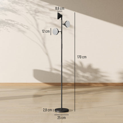 Dimmable Floor Lamp with Reading Light, RGB, Remote Control