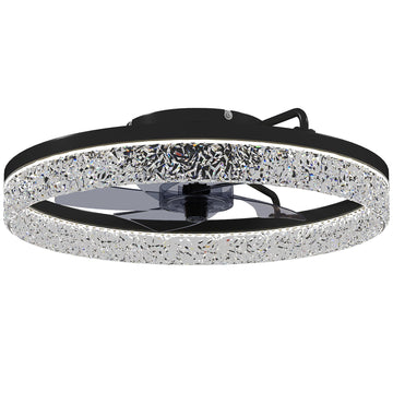 Dimmable LED Ceiling Fan with Remote, Black, 50cm Diameter
