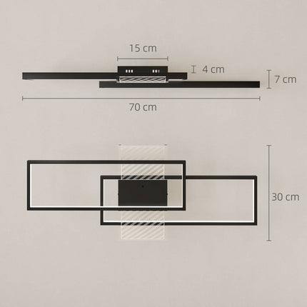 Dimmable LED Ceiling Light, 43W, 4600LM, 3000-6000K, Black