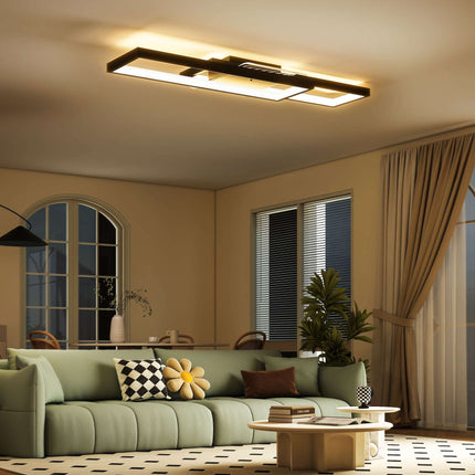 Dimmable LED Ceiling Light, 43W, 4600LM, 3000-6000K, Black