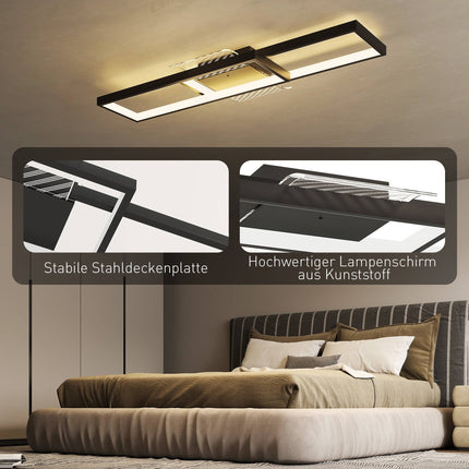 Dimmable LED Ceiling Light, 43W, 4600LM, 3000-6000K, Black