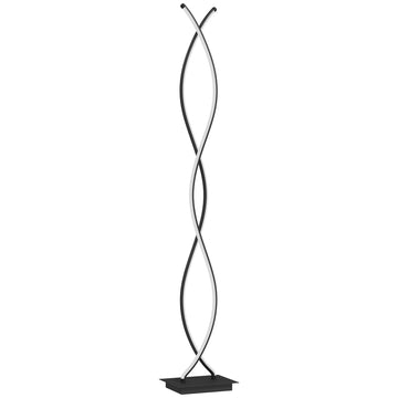 Dimmable LED Floor Lamp, Black Double Spiral Design