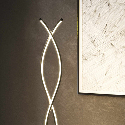 Dimmable LED Floor Lamp, Black Double Spiral Design