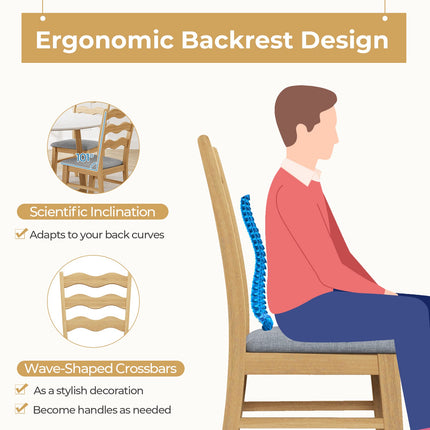 Dining Chair Set of 2, Linen Upholstered, Rubberwood Frame