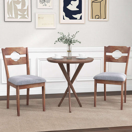 Dining Chair Set of 2, Upholstered Fabric High Back, Gray
