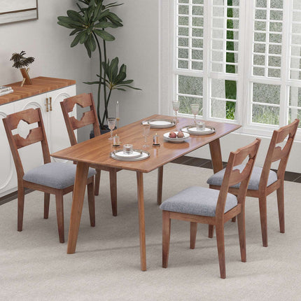 Dining Chair Set of 2, Upholstered Fabric High Back, Gray