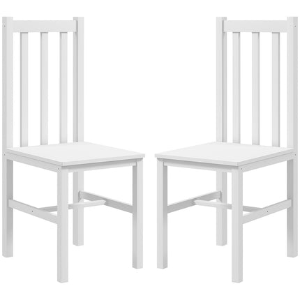 Dining chairs in white pine, set with 2 - 120 kg capacity
