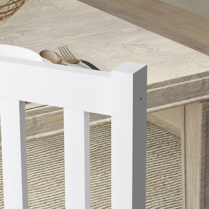 Dining chairs in white pine, set with 2 - 120 kg capacity